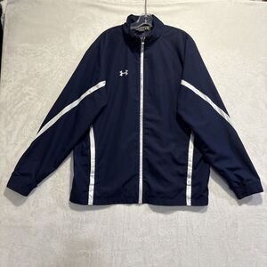 Under Armour Track Jacket Men’s XL Essential Woven Windbreaker Mesh Lined Blue